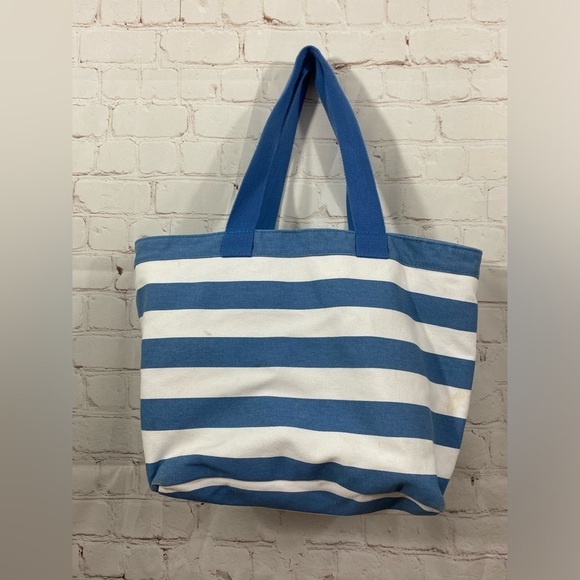 Dolce & Gabbana Light Blue Striped Canvas Lined Tote Bag - Picture 3 of 12